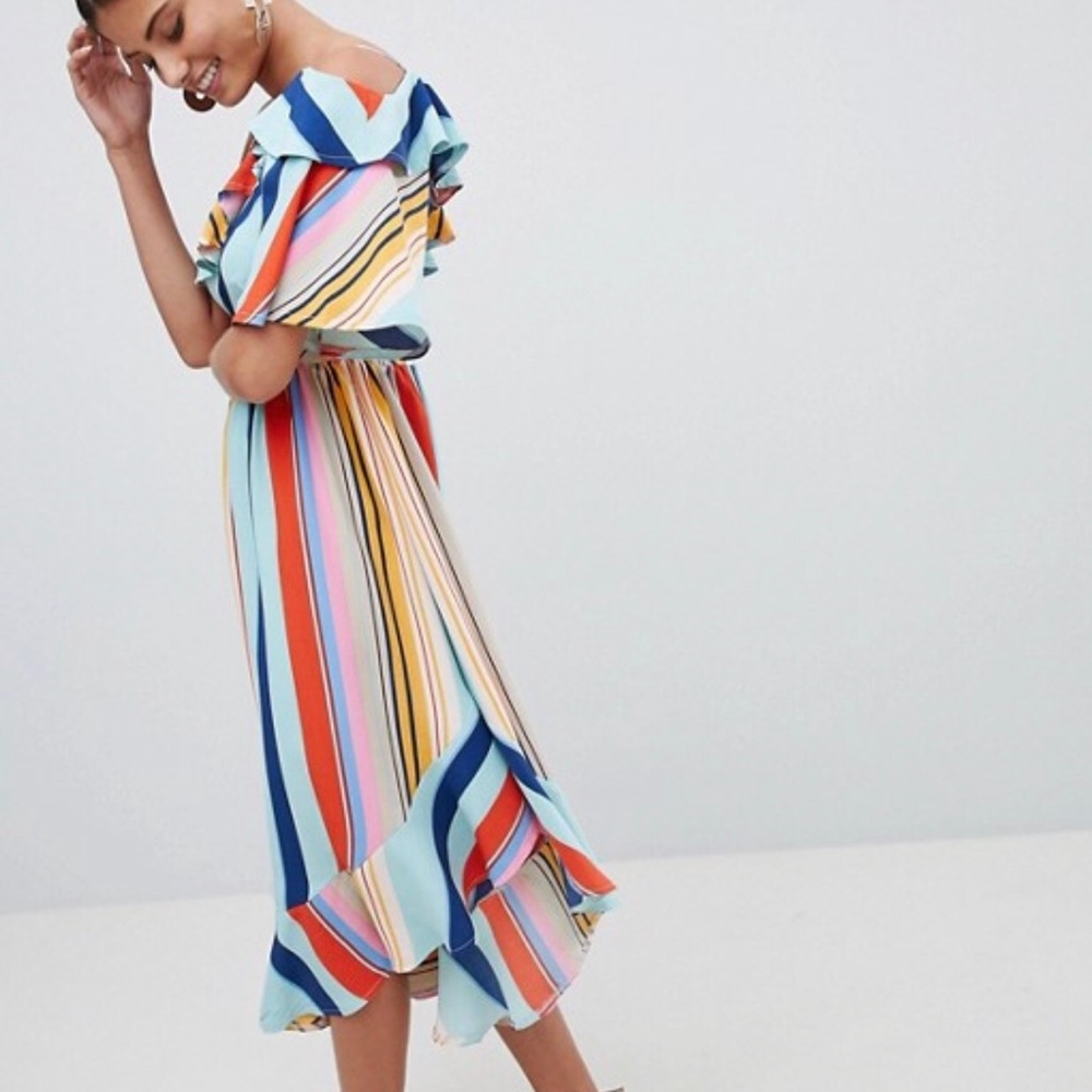 Brand new never worn multi colored ASOS dress